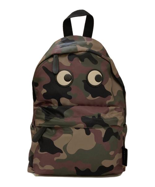 ANYA HINDMARCH（アニヤ・ハインドマーチ）ANYA HINDMARCH (アニヤハインドマーチ) BACK PACK EYES カモフラ リュックサック グリーンの古着・服飾アイテム