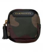 ANYA HINDMARCHアニヤ・ハインドマーチ）の古着「earphones pouch イヤフォンポーチ カモフラ」｜グリーン