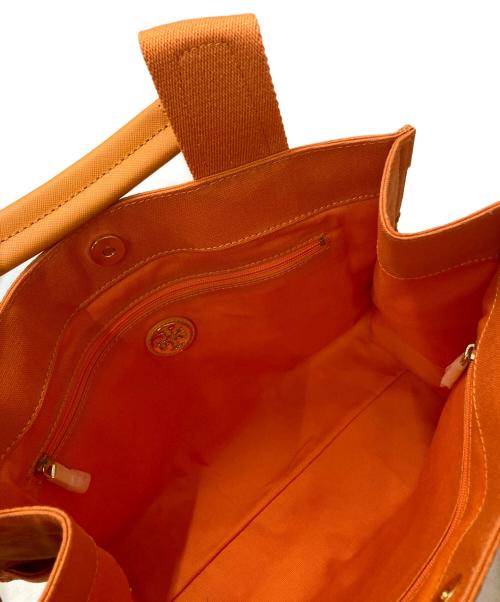 TORY BURCH（トリーバーチ）TORY BURCH (トリーバーチ) キャンバストートバッグ オレンジの古着・服飾アイテム