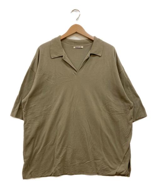 AURALEE（オーラリー）AURALEE (オーラリー) HIGH GAUGE PIQUE DOUBLE CLOTH SKIPPER POLO グリーン サイズ:5の古着・服飾アイテム
