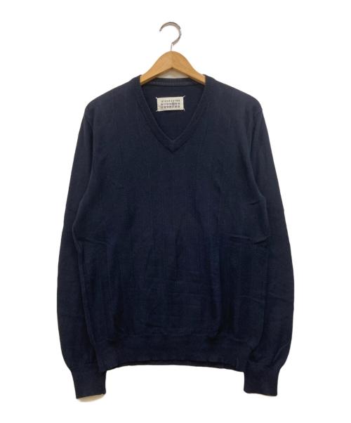 Maison Margiela（メゾンマルジェラ）Maison Margiela (メゾンマルジェラ) ここのえ期 09SS Vネックニット ネイビー サイズ:Mの古着・服飾アイテム