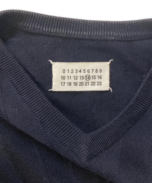 Maison Margiela（メゾンマルジェラ）Maison Margiela (メゾンマルジェラ) ここのえ期 09SS Vネックニット ネイビー サイズ:Mの古着・服飾アイテム