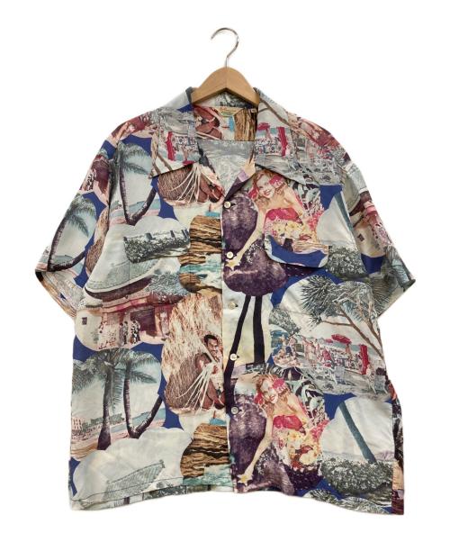 Sun Surf（サンサーフ）Sun Surf (サンサーフ) スペシャルエディション KAIKAMAHINE アロハシャツ ブルー×ブラウン サイズ:XLの古着・服飾アイテム