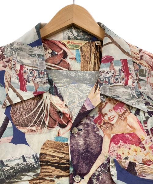 Sun Surf（サンサーフ）Sun Surf (サンサーフ) スペシャルエディション KAIKAMAHINE アロハシャツ ブルー×ブラウン サイズ:XLの古着・服飾アイテム