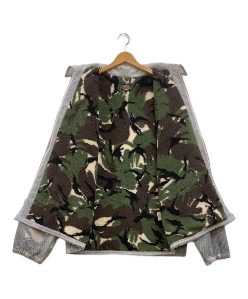 PALACE（パレス）PALACE (パレス) BEAMS PLUS (ビームスプラス) 別注 PALACE / COACH JACKET FLEECE LINED フリースジャケット グリーン×ホワイト サイズ:XLの古着・服飾アイテム