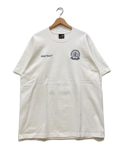 Huber Store（ヒューバーストア）Huber Store (ヒューバーストア) 1 / 4 HuberStore Original Emblem Shortsleeve 刺繍ロゴTシャツ ホワイト サイズ:2XLの古着・服飾アイテム