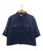 TARO HORIUCHIタロウホリウチ）の古着「ショートスリーブ サファリシャツ」｜ネイビー