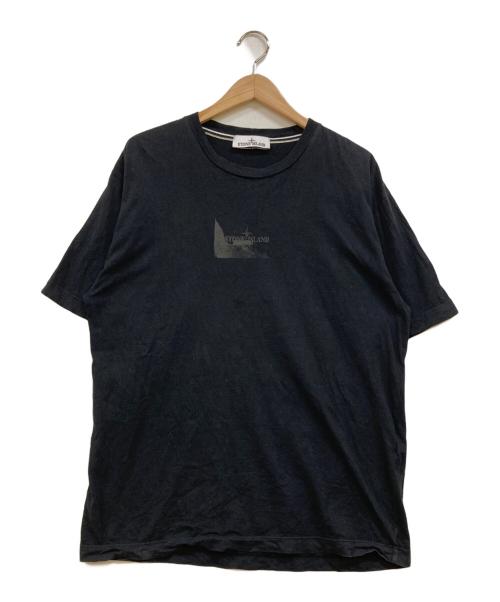 STONE ISLAND（ストーンアイランド）STONE ISLAND (ストーンアイランド) ロゴプリントTシャツ ブラック サイズ:Mの古着・服飾アイテム