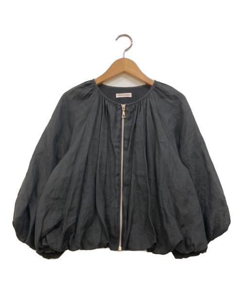 DRESSTERIOR（ドレステリア）DRESSTERIOR (ドレステリア) ペーパーリネンショートブルゾン ブラック サイズ:36の古着・服飾アイテム