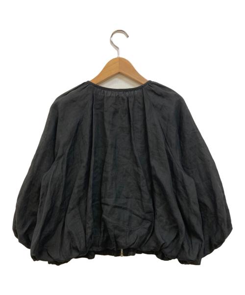 DRESSTERIOR（ドレステリア）DRESSTERIOR (ドレステリア) ペーパーリネンショートブルゾン ブラック サイズ:36の古着・服飾アイテム