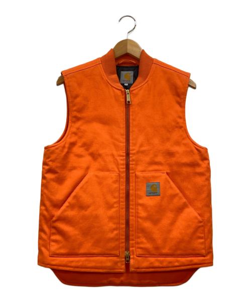 CarHartt（カーハート）CarHartt (カーハート) キルティングダックベスト オレンジ サイズ:Sの古着・服飾アイテム