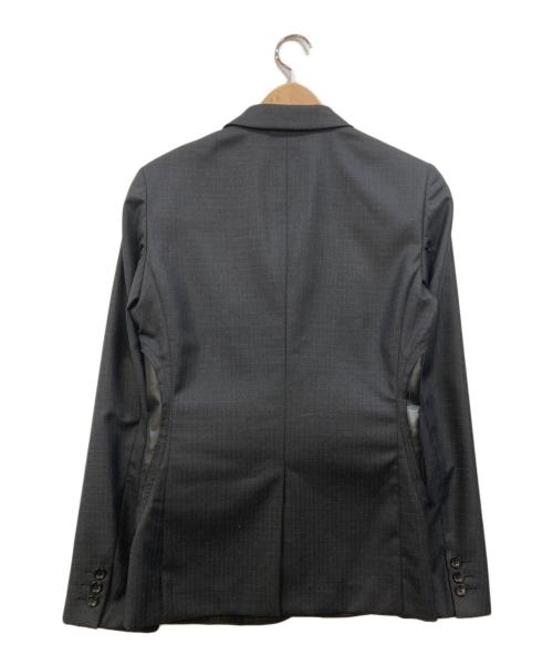 COMME des GARCONS HOMME PLUS（コムデギャルソンオムプリュス）COMME des GARCONS HOMME PLUS (コムデギャルソンオムプリュス) フェイクレザー切替テーラードジャケット グレー サイズ:XSの古着・服飾アイテム