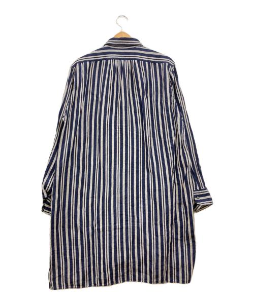 NIGEL CABOURN（ナイジェルケーボン）NIGEL CABOURN (ナイジェルケーボン) ストライプロングリネンシャツ ネイビー サイズ:48の古着・服飾アイテム