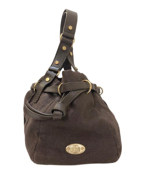 CELINE（セリーヌ）CELINE (セリーヌ) 切替キャンバストートバッグ ブラウンの古着・服飾アイテム
