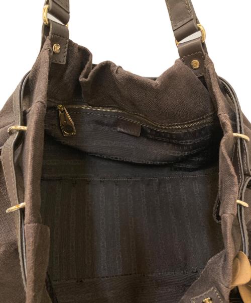 CELINE（セリーヌ）CELINE (セリーヌ) 切替キャンバストートバッグ ブラウンの古着・服飾アイテム