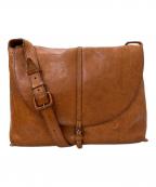 gentenゲンテン）の古着「レザーメッセンジャーバッグ」｜ブラウン