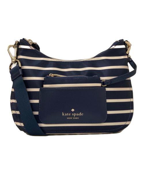 Kate Spade（ケイトスペード）Kate Spade (ケイトスペード) ボーダーナイロン ショルダーバッグ ネイビーの古着・服飾アイテム