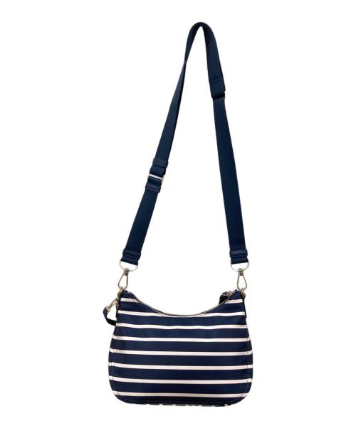 Kate Spade（ケイトスペード）Kate Spade (ケイトスペード) ボーダーナイロン ショルダーバッグ ネイビーの古着・服飾アイテム