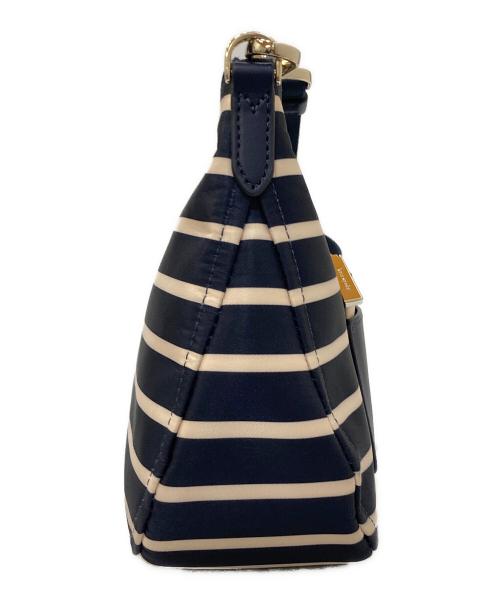 Kate Spade（ケイトスペード）Kate Spade (ケイトスペード) ボーダーナイロン ショルダーバッグ ネイビーの古着・服飾アイテム