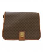 CELINEセリーヌ）の古着「マカダム フラップショルダーバッグ」｜ブラウン