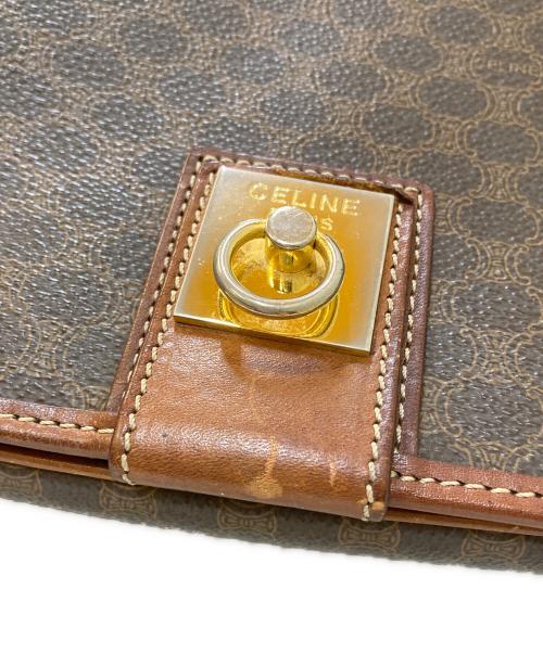 CELINE（セリーヌ）CELINE (セリーヌ) マカダム フラップショルダーバッグ ブラウンの古着・服飾アイテム