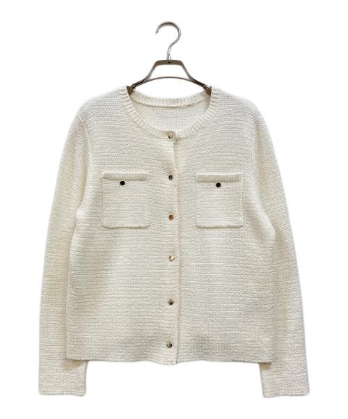 SOEJU（ソージュ）SOEJU (ソージュ) 鹿の子ニットカーディガン ホワイト サイズ:Ｍの古着・服飾アイテム