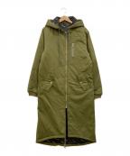 mirror9ミラーナイン）の古着「リバーシブル ロゴロングコート」｜グリーン