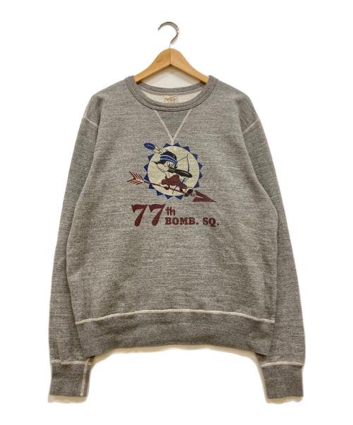 BUZZ RICKSON'S（バズリクソンズ）Buzz Rickson's (バズリクソンズ) 77th Bomb.Sq. プリントスウェット グレー サイズ:XLの古着・服飾アイテム