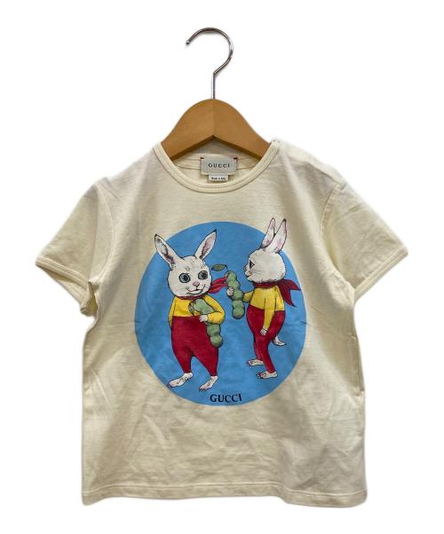 GUCCI（グッチ）GUCCI (グッチ) ウサギプリントTシャツ アイボリー サイズ:36m(詳細下記参照)の古着・服飾アイテム