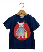 GUCCIグッチ）の古着「ヒグチユウコ コラボ ウサギプリントTシャツ」｜ネイビー