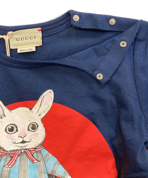 GUCCI（グッチ）GUCCI (グッチ) ヒグチユウコ コラボ ウサギプリントTシャツ ネイビー サイズ:36m(詳細下記参照)の古着・服飾アイテム