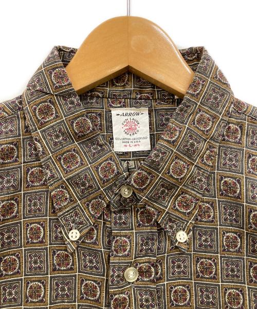 ARROW（アロー）ARROW (アロー) 60s USED USA製 シャツ ブラウン サイズ:Lの古着・服飾アイテム