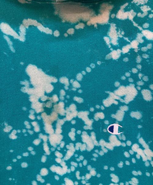 Champion REVERSE WEAVE（チャンピオン リバース ウィーブ）Champion REVERSE WEAVE (チャンピオン リバース ウィーブ) 刺繍タグ ブリーチ加工パーカー グリーン サイズ:XXLの古着・服飾アイテム