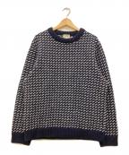 L.L.Beanエルエルビーン）の古着「00s USED バーズアイニット」｜ネイビー×ホワイト