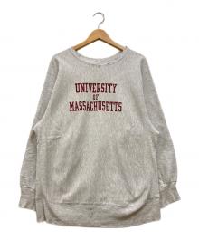 Champion（チャンピオン）の古着「カレッジ三段ロゴリバースウィーブスウェット」｜グレー