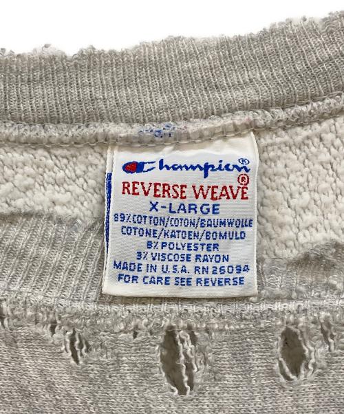 Champion（チャンピオン）Champion (チャンピオン) カレッジ三段ロゴリバースウィーブスウェット グレー サイズ:XLの古着・服飾アイテム