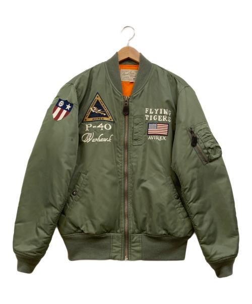 AVIREX（アヴィレックス）AVIREX (アヴィレックス) フライトジャケット グリーン サイズ:Lの古着・服飾アイテム