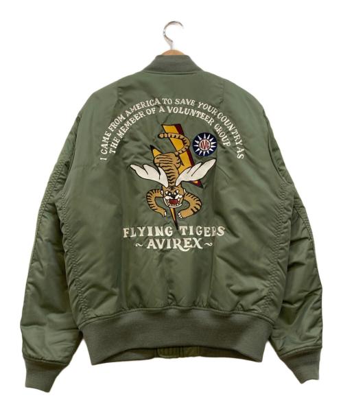AVIREX（アヴィレックス）AVIREX (アヴィレックス) フライトジャケット グリーン サイズ:Lの古着・服飾アイテム