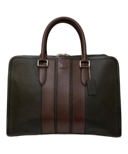 COACH（コーチ）COACH (コーチ) レザーブリーフケース ブラック×レッドの古着・服飾アイテム