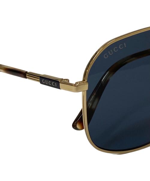 GUCCI（グッチ）GUCCI (グッチ) Aviator-Frame Metal Sunglasses ブラウン サイズ:59□17-145の古着・服飾アイテム