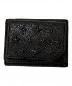 JIMMY CHOOジミーチュウ）の古着「3つ折りスタッズウォレット」｜ブラック