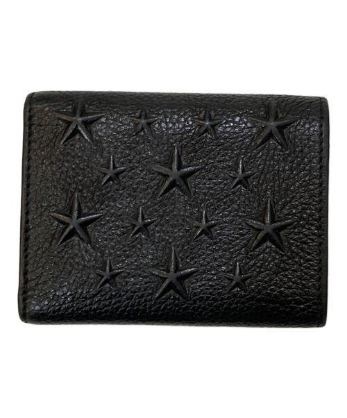 JIMMY CHOO（ジミーチュウ）JIMMY CHOO (ジミーチュウ) 3つ折りスタッズウォレット ブラックの古着・服飾アイテム
