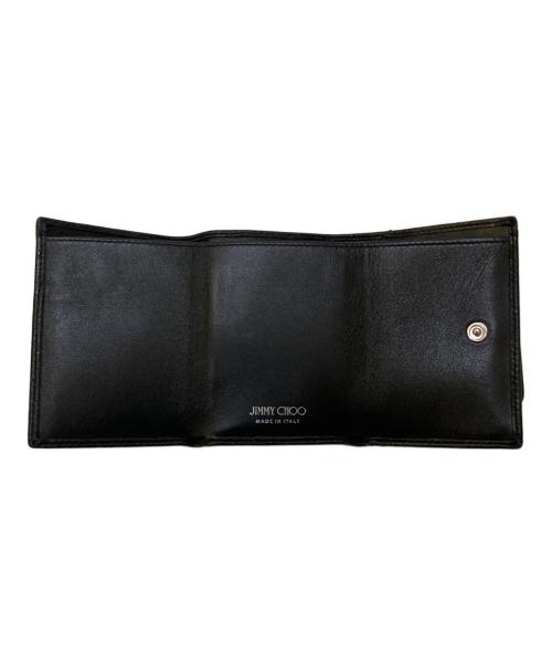 JIMMY CHOO（ジミーチュウ）JIMMY CHOO (ジミーチュウ) 3つ折りスタッズウォレット ブラックの古着・服飾アイテム