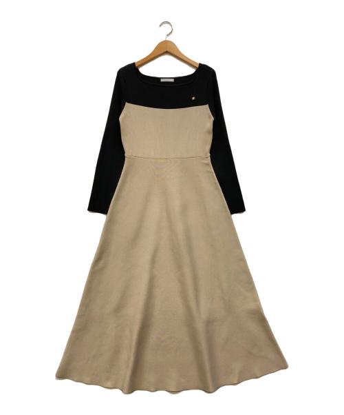 JILL BY JILLSTUART（ジル バイ ジルスチュアート）JILL BY JILLSTUART (ジル バイ ジルスチュアート) 長袖ソウバリフレアニットワンピース ベージュ サイズ:Mの古着・服飾アイテム