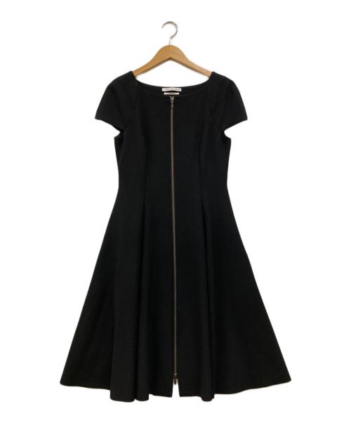FOXEY NEWYORK（フォクシーニューヨーク）FOXEY NEWYORK (フォクシーニューヨーク) フロントジップワンピース ブラック サイズ:38の古着・服飾アイテム