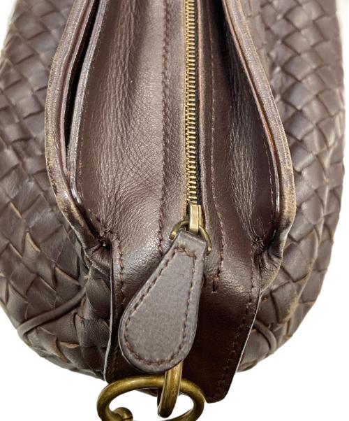 BOTTEGA VENETA（ボッテガベネタ）BOTTEGA VENETA (ボッテガベネタ) イントレチャートショルダーバッグ ブラウンの古着・服飾アイテム