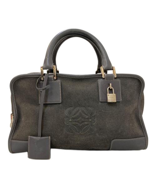 LOEWE（ロエベ）LOEWE (ロエベ) スウェード アマソナ30 ハンドバッグ ネイビーの古着・服飾アイテム