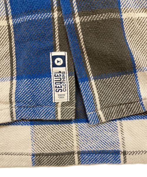 SEQUEL（シークエル）SEQUEL (シークエル) オープンカラーネルシャツ ブルー サイズ:Lの古着・服飾アイテム