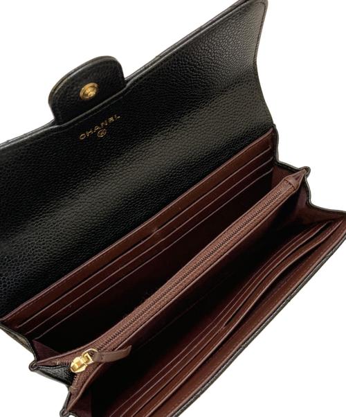 CHANEL（シャネル）CHANEL (シャネル) マトラッセ キャビアスキン 長財布 ブラックの古着・服飾アイテム