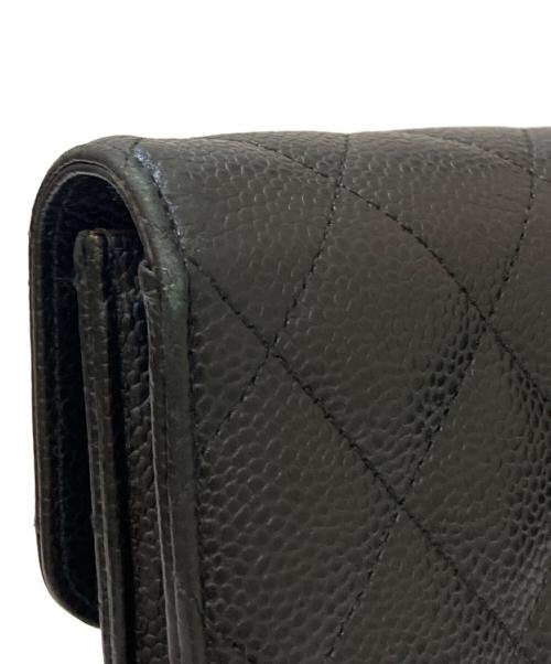 CHANEL（シャネル）CHANEL (シャネル) マトラッセ キャビアスキン 長財布 ブラックの古着・服飾アイテム